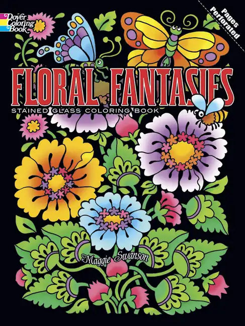 Floral Fantasies Stained Glass Coloring Book - Paperback