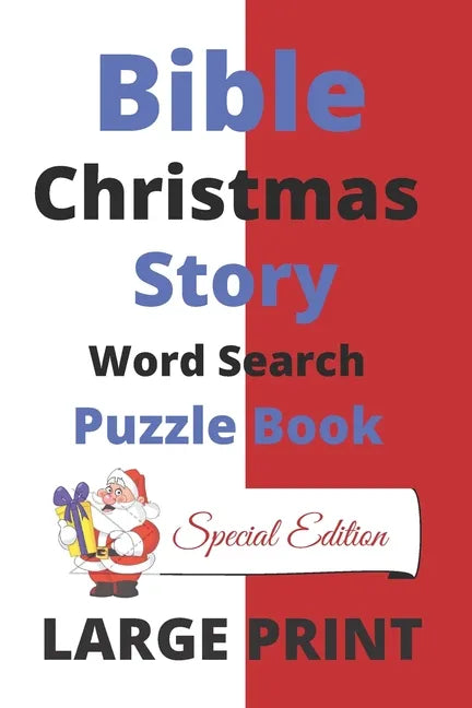 Bible Christmas Story Word Search Puzzle Book Large Print: Word Find Holiday Season Brain Game Activity, Educational Game for Women, Girls, Teens, Chi - Paperback