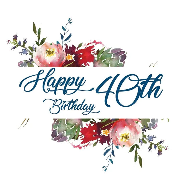 Happy 40th Birthday Guest Book (Hardcover): Memory book, guest book, birthday and party decor - Hardcover
