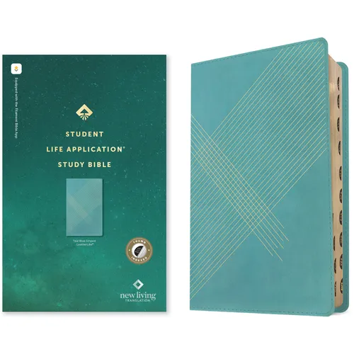 NLT Student Life Application Study Bible, Filament Enabled (Leatherlike, Teal Blue Striped, Indexed, Red Letter) - Imitation Leather