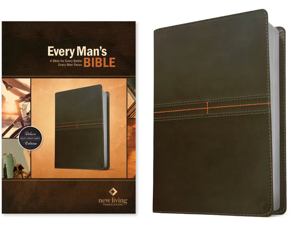 Every Man's Bible NLT (Leatherlike, East-West Grey) - Imitation Leather