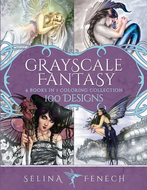 Grayscale Fantasy Coloring Collection: 100 Designs - Paperback
