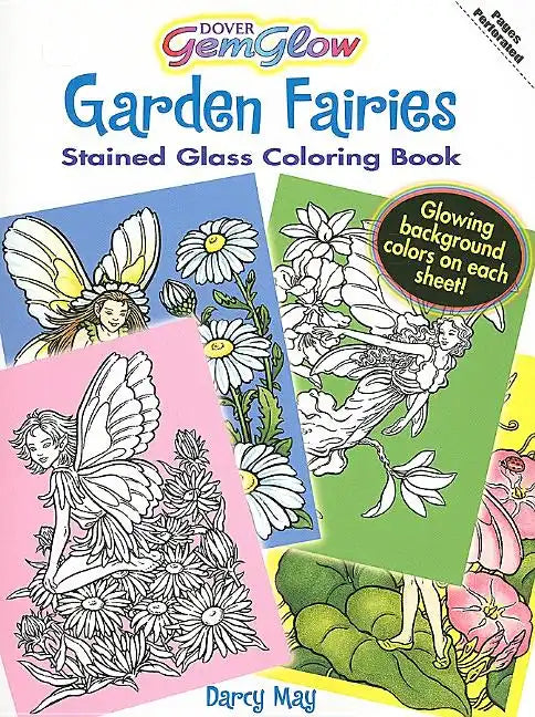 Garden Fairies Gemglow Stained Glass Coloring Book - Paperback