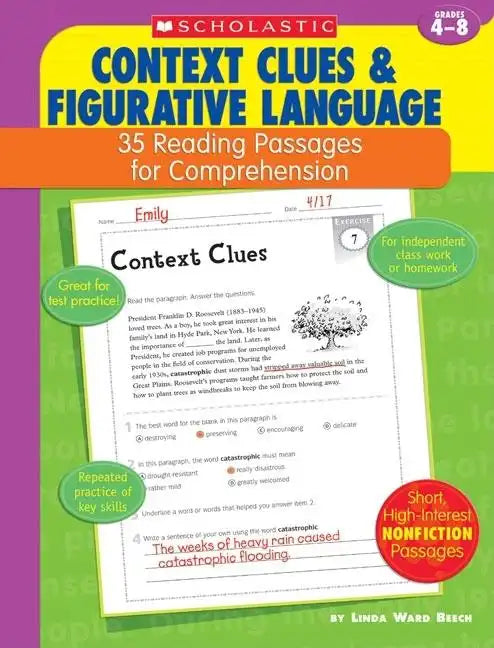 35 Reading Passages for Comprehension: Context Clues & Figurative Language: 35 Reading Passages for Comprehension - Paperback