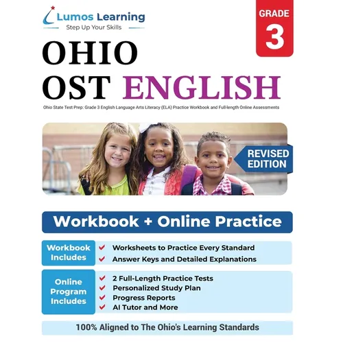 Ohio State Test Prep: Grade 3 English Language Arts Literacy (ELA) Practice Workbook and Full-length Online Assessments: OST Study Guide - Paperback