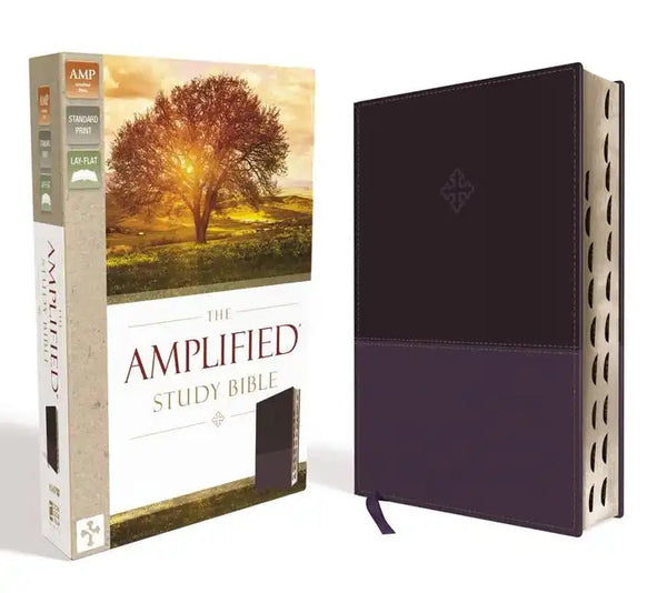 Amplified Study Bible, Imitation Leather, Purple, Indexed - Imitation Leather