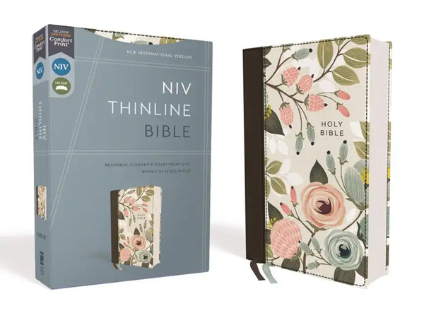 Niv, Thinline Bible, Cloth Over Board, Floral, Red Letter Edition, Comfort Print - Hardcover