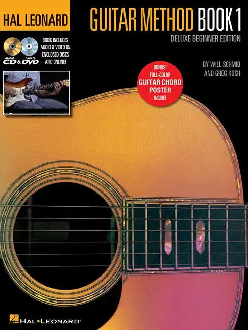 Hal Leonard Guitar Method Book 1 Deluxe Beginner Edition Guitar Lesson Book with Online Audio and Video Learn Acoustic and Electric Guitar Chords Tech - Paperback