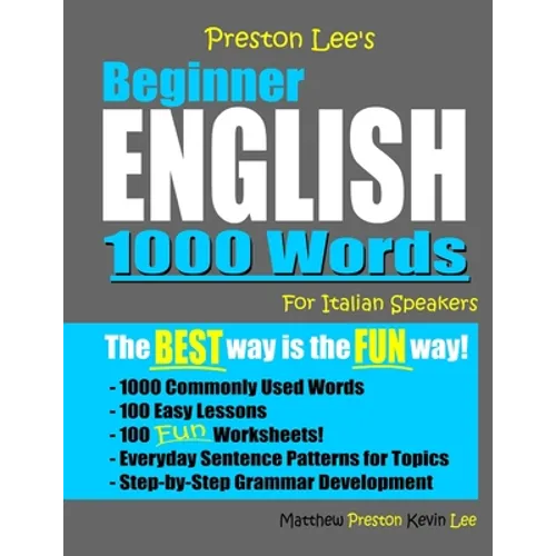 Preston Lee's Beginner English 1000 Words For Italian Speakers - Paperback