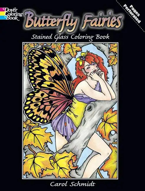 Butterfly Fairies Stained Glass Coloring Book - Paperback