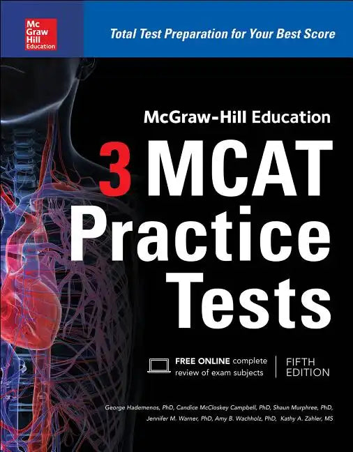 McGraw-Hill Education 3 MCAT Practice Tests, Third Edition - Paperback