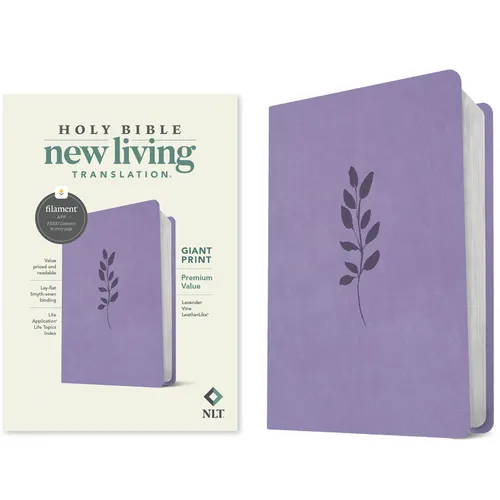 NLT Giant Print Premium Value Bible, Filament-Enabled Edition (Leatherlike, Lavender Vine) - Imitation Leather