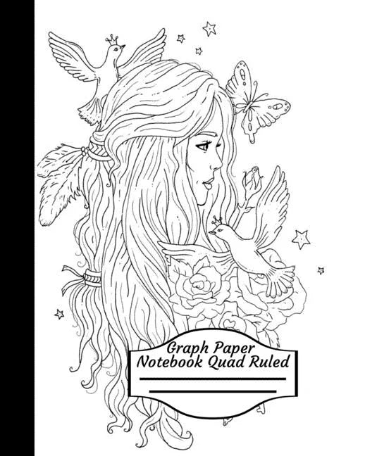 Graph Paper Notebook Quad Ruled: Grid Paper Notebook, Quad Ruled, 110 Sheets (Large, 8 x 10) Math and Science Coloring Cover and Bonus Back Page - Paperback