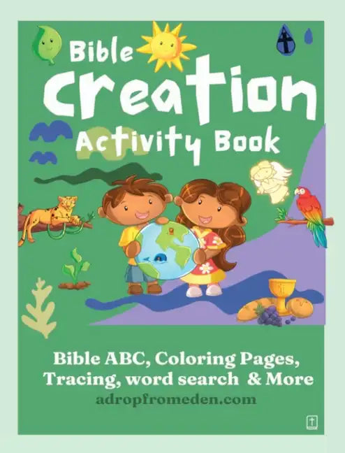 Bible Creation Activity Book: Bible ABC, Numbers, Coloring Pages, Tracing, Writing, Word Search and More - Paperback