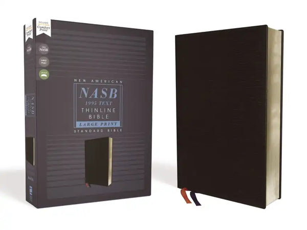 Nasb, Thinline Bible, Large Print, Bonded Leather, Black, Red Letter Edition, 1995 Text, Comfort Print - Bonded Leather