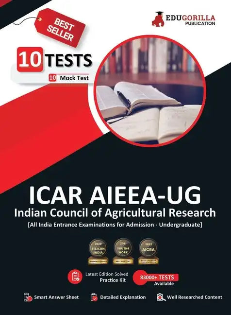 Icar Aieea Ug: All India Entrance Examination for Admission 2023 - 10 Full Length Mock Tests (Physics, Chemistry, Mathematics, Biolog - Paperback