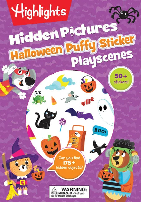 Halloween Hidden Pictures Puffy Sticker Playscenes: Over 50 Reusable Halloween Stickers to Decorate, Find Over 175 Hidden Objects, Solve Mazes and Mor - Paperback