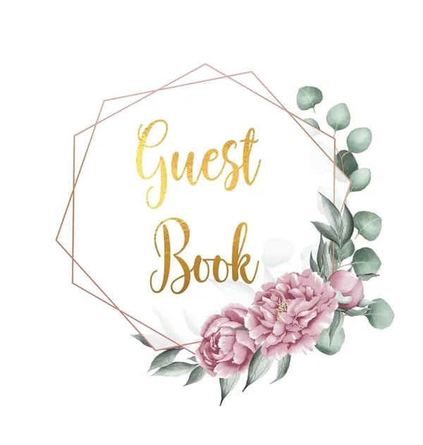 Guest Book for visitors and guests to sign at a party, wedding, baby or bridal shower (hardback) - Hardcover