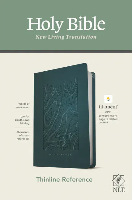NLT Thinline Reference Bible, Filament Enabled Edition (Red Letter, Leatherlike, Teal Blue) - Imitation Leather