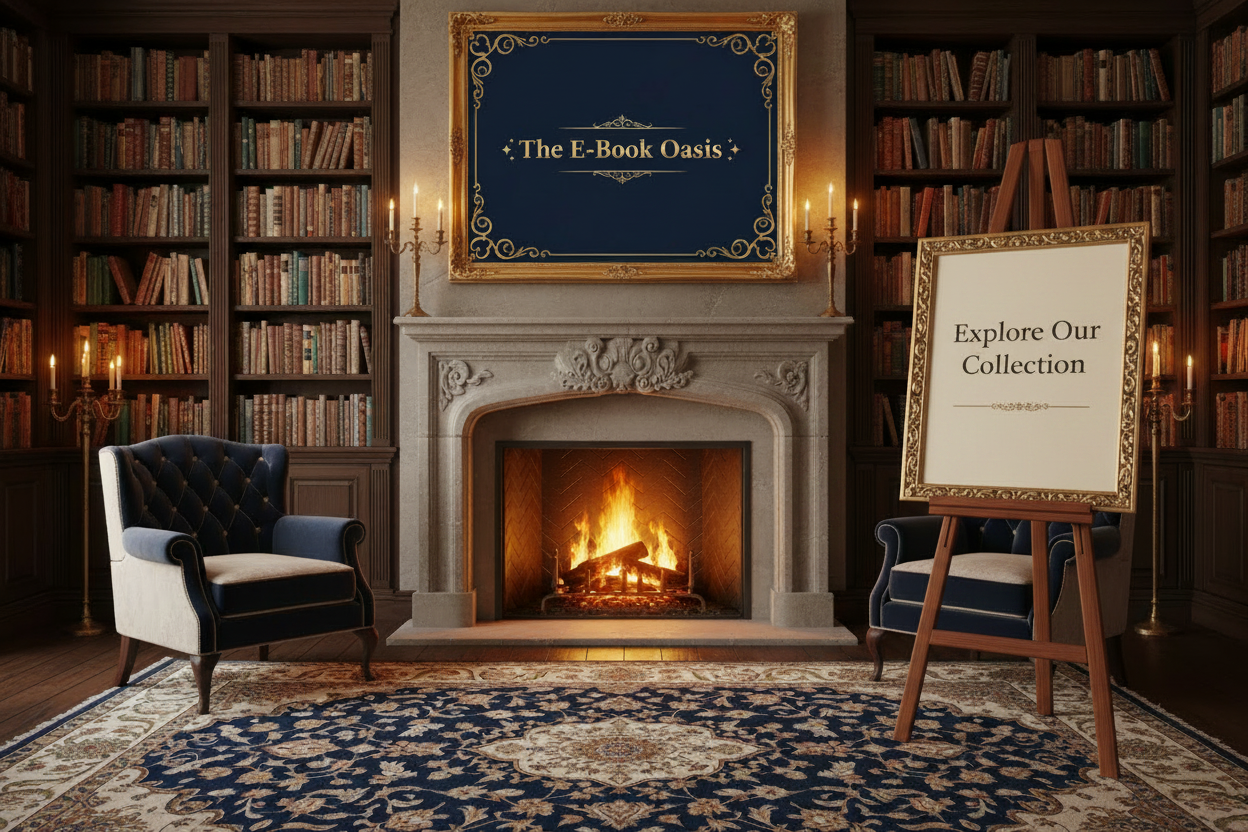 Fireplace hero with easel floor sign - right side