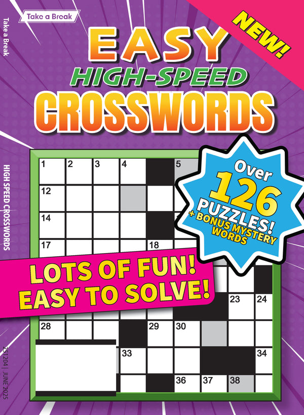 Take a Break - High Speed Crossword 25.03.14: 126+ Puzzles, Bonus & Mystery Words, Easy To Solve, Perfect For Relaxing, Unwinding, Mind-Boosting Fun & More!