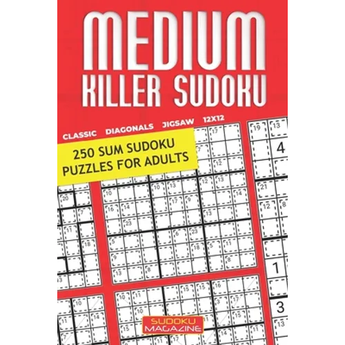 Medium Killer Sudoku: 250 Sum Sudoku Puzzles for Adults - Paperback