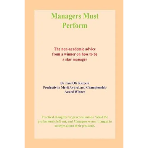 Managers Must Perform - Paperback