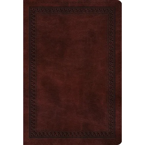ESV Large Print Compact Bible, Red Letter (Trutone, Mahogany, Border Design) - Imitation Leather