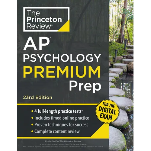 Princeton Review AP Psychology Premium Prep, 23rd Edition: 4 Practice Tests + Digital Practice Online + Content Review - Paperback