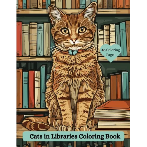 Cats in Libraries Coloring Book - Paperback