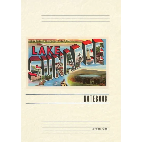 Vintage Lined Notebook Greetings from Lake Sunapee - Paperback