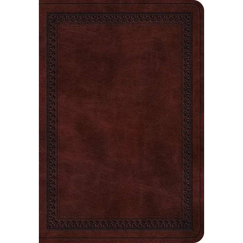 ESV Large Print Value Compact Bible (Trutone, Mahogany, Border Design) - Imitation Leather