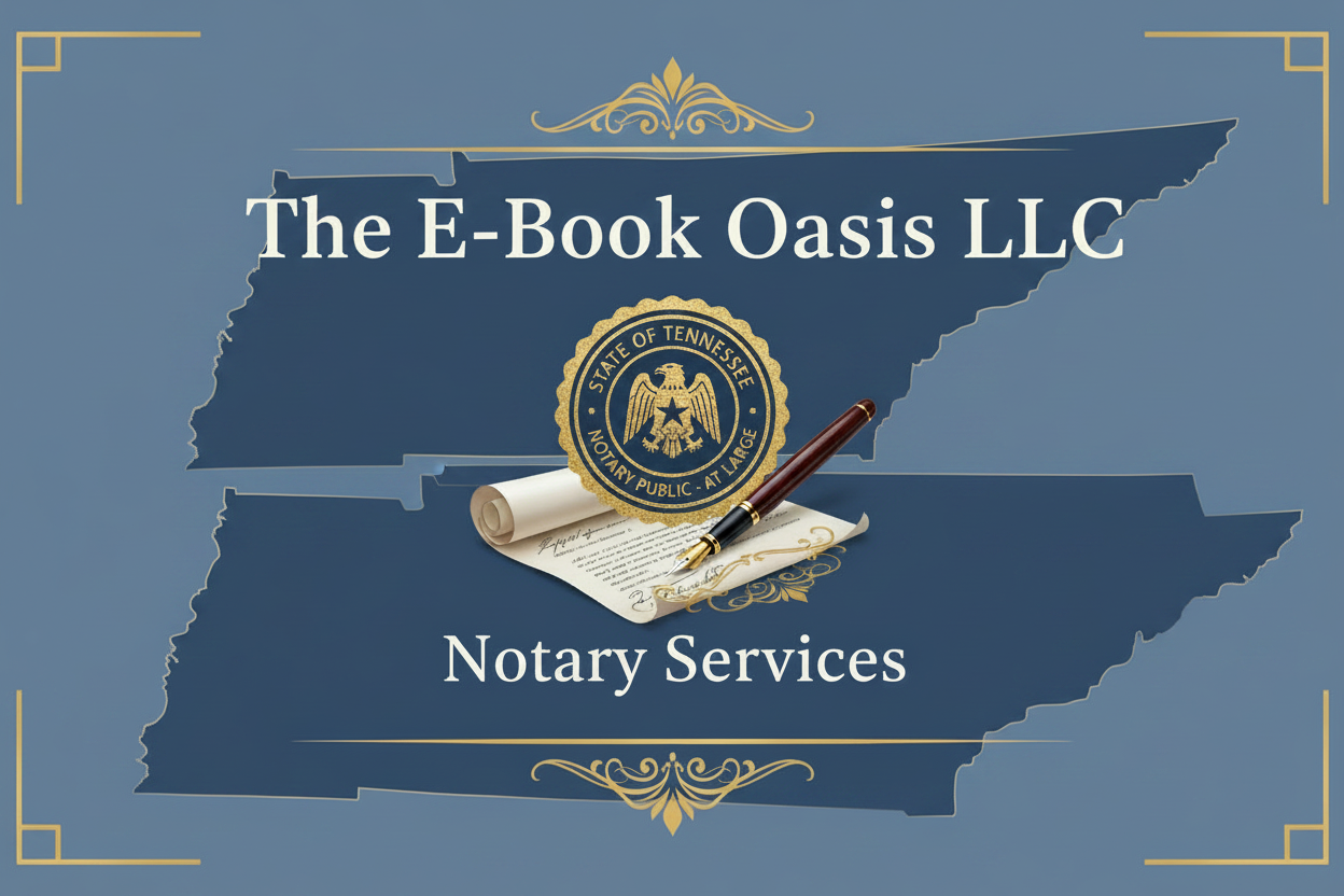 The E-Book Oasis LLC Notary Services - Medium Slate Blue