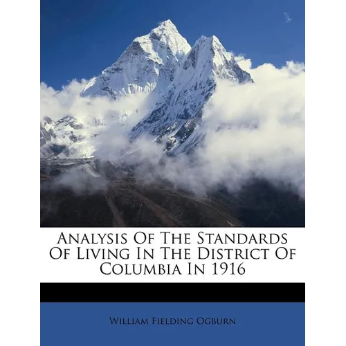 Analysis of the Standards of Living in the District of Columbia in 1916 - Paperback