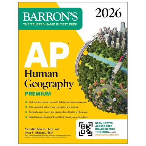 AP Human Geography Premium, 2026: Prep Book with 6 Practice Tests+ Comprehensive Review + Online Practice - Paperback